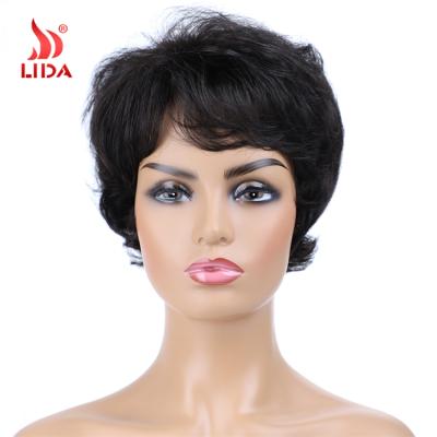 China Lida Brazilian Human Hair Wig Casual Short Curly Natural 6435 Wig for sale