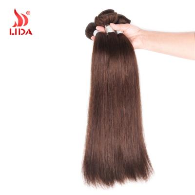 China 4# Brown Silky Wave Real Human Hair Extensions Brazilian Silky Straight Brazilian Hair Bundles Virgin Hair Weaves for sale