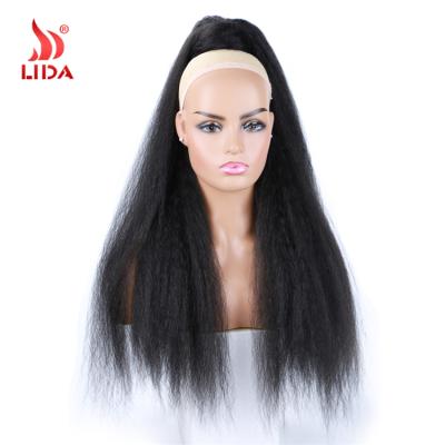 China Lida Curly Straight Synthetic Heat Resistant Wrap Around Ponytail Hair Extension With Ponytail 30inch 0233 Curly Straight Long Plastic Comb for sale