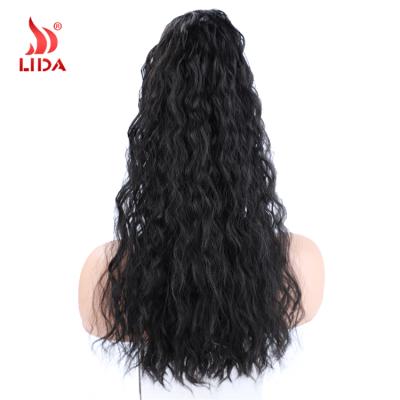 Китай Lida Synthetic Hair Bouncy Curly Ponytail Bouncy Curly Clip In Wrap Around With Hairpin Band Natural Curly Ponytail 0232 18-24inch продается