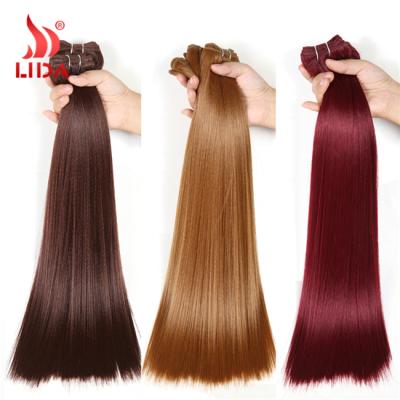 China Lida Synthetic Yaki Straight Weave Bundle Futura Silk Straight Human Hair Fiber Handfeeling Extensions Color All Weft Available Te koop