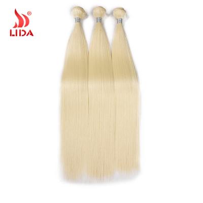 China Silky Straight Wave Lida Synthetic Hair 3 Extension With 100% Yaki Closure Weft kanekalon fiber 613# Color Free Silk Straight Hair Bundle for sale