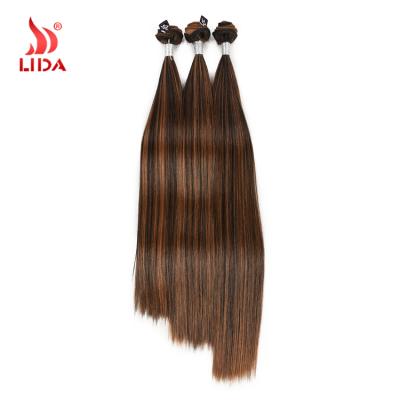 Chine 100% Silky Straight Weave Lida Synthetic Ombre Yaki Straight Hair futura fiber weaves weft extensions 1B/27 8-40 inches All Color In Stock Bundles à vendre