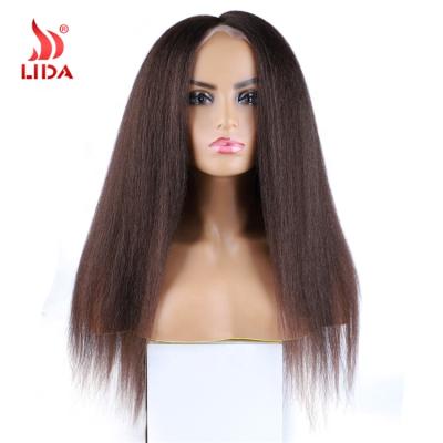 China Silk Straight 6611IF Kinky Straight Synthetic Full Lace Front Wigs Lida 20 Inches Soft Puffy Handfeeling Full Lace Wigs for sale