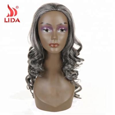 中国 Lida Synthetic Half Curly Hair Wigs MixColor T2/Silver 20