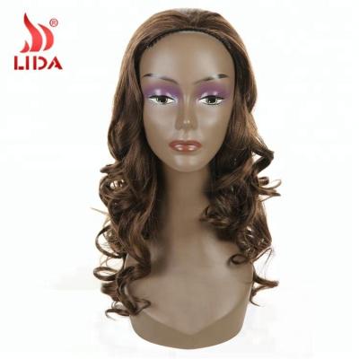 China Lida Japanese Futura Hair Wigs Wholesale Cheap Curly Natural Wigs Half Long Wave Wig MixColor Synthetic Curly Wavy Wig 20inch Long For Black Women zu verkaufen