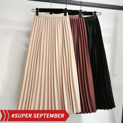 China LAITE BREATHABLE SK2002 Breathable Loose Mult Pleats Long Skirts With Many Colors for sale