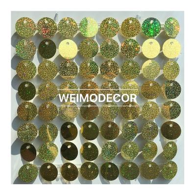 China Integrated Ceilings Drop Shipping High Quality Custom Size Round Gold Sequin Shimmer Wall Panels for sale