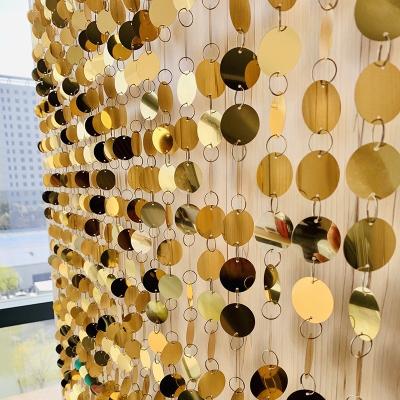 China Holiday Decoratoion Wedding Supplies Party Backdrop Decoration Gold Shimmer PVC Sequin Curtains for sale