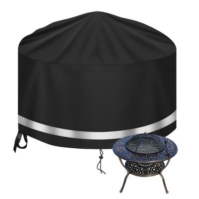 China Stocked Patio Fire Pit Cover Waterproof Fire Pit Round Heavy Duty 420D Garden Gas Fire Pit BBQ Cover for sale