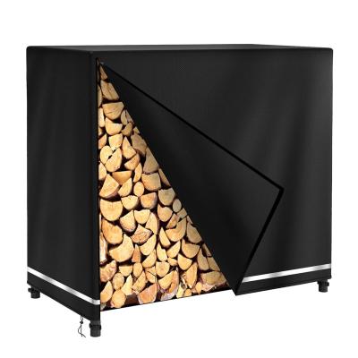 China Water Resistant 4FT Firewood Rack Cover Waterproof Fire Wood Storage Holder Covers 600D Heavy Duty Oxford Fabric Outdoor Indoor with Zipper for sale