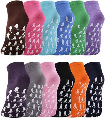 China Breathable Moisturizing Slipper Non Slip Gripper Trampoline Socks For Adults Women Hospital Socks Yoga Socks for sale