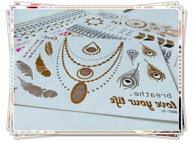 China Watrerproof Metallic Temporary Tattoos Skin Jewel Tattoo Stickers For Necklace Wrist for sale