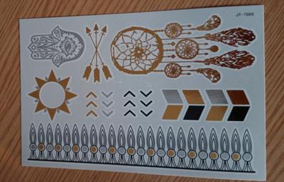 China Fashion Shine metallic temporary tattoo sticker in gold and silver for sale