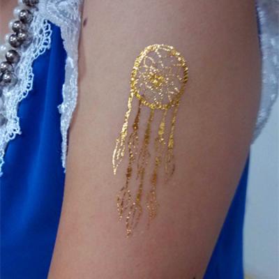 China Custom mixed Adult Temporary Tattoos gold and silver foil body art for sale