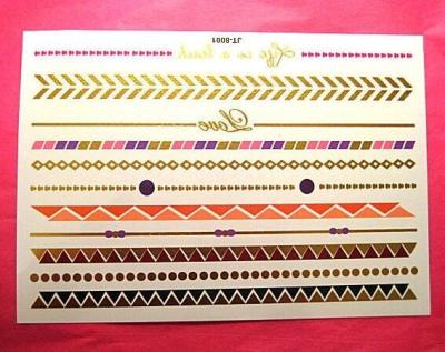 China Gold Metallic Temporary Flash Tattoos for sale