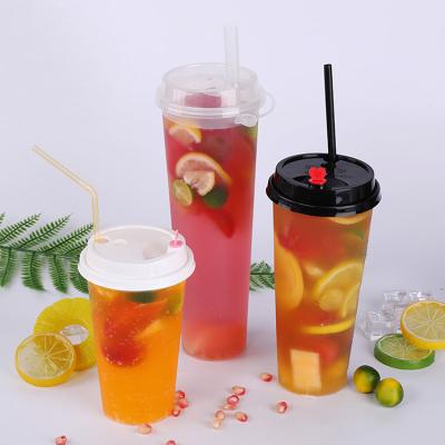 China Wholesale High Quality Single Wall Disposable Custom Logo Printed Lemonade Plastic Cup With Lid for sale