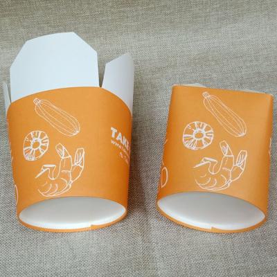 China Single Wall Wholesale Customized Quick Take Out Paper Food Packaging Round Noodle Box for sale