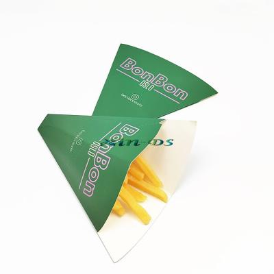 China Disposable Custom Logo Waffle Cone Paper Holder for French Fries Pancake Pancake Food Box for sale