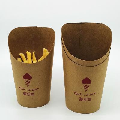 China Single Wall Custom Design Paper Cup For Waffle French Fries for sale