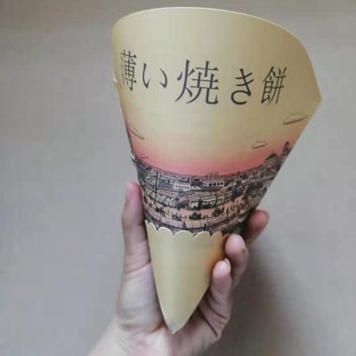 China Disposable Crepe Cone In Paper Packaging Boxes For Food for sale