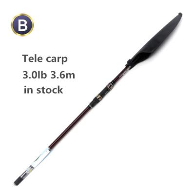 China Carbon Fiber 3.0 Pounds 3.6m Telescopic Carp Fishing Rod for sale