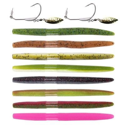 China High Quality Sea Salted Threaded PVC Worm Larva High Proportion Fishing Soft Lure for sale