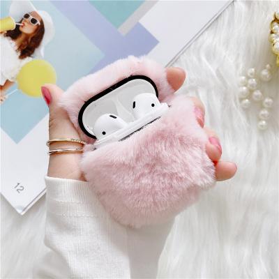 China Warm Winter Airpods Fluffy Fluffy Furry Case Fuzzy Plush Silicone Furry Earphone Case For Airpods 1 pro 2 cover box for sale