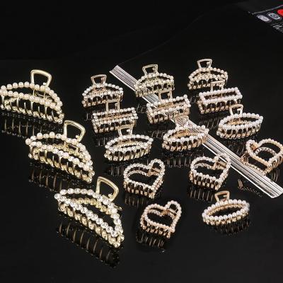 China Web Claw Big Pearl Hair Drill Clip Adult Hair Clip Hair Clip Headdress Bath Hairpin Tray Clip Korean Popular Celebrity Hairpin for sale