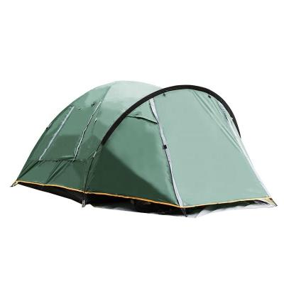 China Various Colors Hot Selling Waterproof One Bedroom Two Vestibule 3-4 Person Polyester Fabric Waterproof Camping Tent for sale