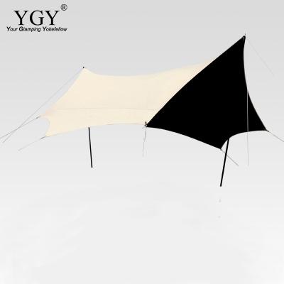 China Extended Type Hot Sale 510*510CM Black Insulated Outdoor Ultralight Oxford Cloth Sun Shelter Tarp UPF80+ Ultralight Camping Tarp for sale