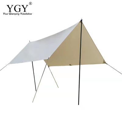 China Extended Type To 2022 Hot Sale Cotton Fabric Tarpaulin Tent 300*300CM White Polyester Tarpaulin Sun Shelter Outdoor Canvas Tarp for sale