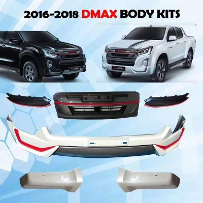 China AUTOMATIC OUTER FRONT PICKUP TRUCK 4 FRONT RISE 4 FRONT UPPER TRUCK PICKUP 4 Decoration+Protection ACCESSORIES GRILL FACELIFTING BODY KIT FIT FOR ISUZU D MAX 2016-2019 for sale