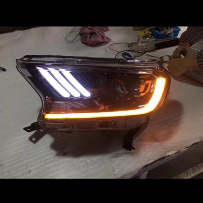 China GOOD PRICE MUSTANG HEADLAMP AUTOMOBILE LED STYLE LED HEAD LAMP AUTO led FRONT LIGHT FOR RANGER T7 T8 2015 2019 SEQUENTIAL TURN SIGNAL for sale