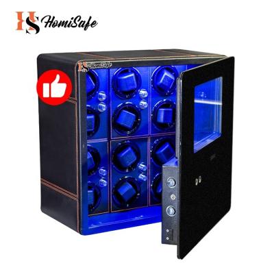 China Wholesale Leather Luxury Gyro Automatic Watch Winder 12 Slots Homisafe Safe Box for sale