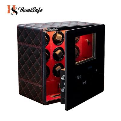 China Factory Homisafe Leather 9 Slots Orbit Leather Custom Digital Watch Winder Safe Box for sale