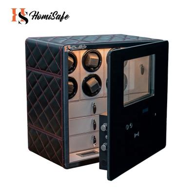 China Homisafe Factory Price Leather High Security Led Light Drawer Home Watch Winder Safe for sale