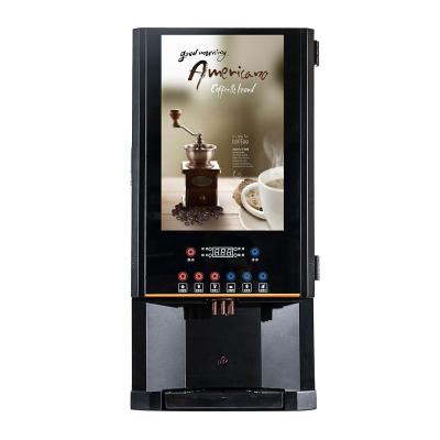 China Commercial Automatic Ice Water Vending Machine Commercial 3 Flavors Instant Coffee Machine Hot/Cold Coffee Dispenser for sale