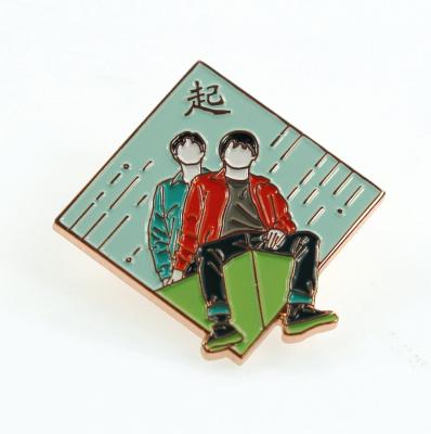 China Custom Professional Metal Lapel Pin Badge Decorative Lapel Pin With Glitter for sale