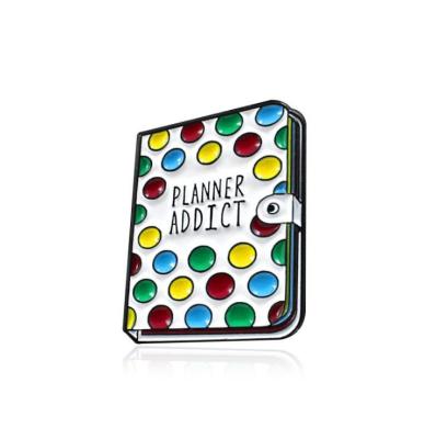 China Custom Fashion Colorful Cover Notebook Book Metal Lapel Pin Brooch Pin for sale