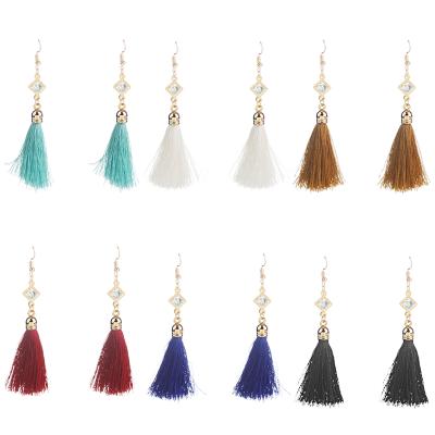 China Custom Personalized Unique Jewelry Drop Multi Color Tassel Earring for sale