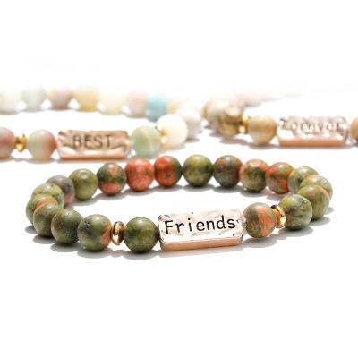 China New BOHEMIA Stone Beaded Bracelet 8 Mm Frosted Beads Lucky Bracelet For Gifts for sale