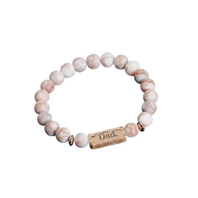 China CLASSIC Natural Stone Bracelet 8mm Unisex Bead Bracelet Inspiration Letter Bead Bracelet Beads Adjustable Bracelet for sale