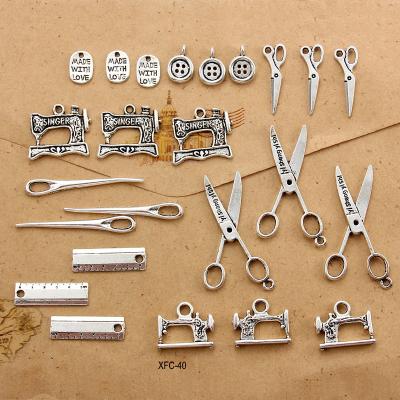 China Fashionable Mixed Alloy Charms Antique Silver Scissor Pendants Jewelry Findings For DIY Handmade Jewelry Making for sale