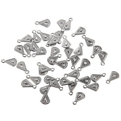 China CLASSIC Wholesale Custom Diamond Triangle Bracelet Stainless Steel Pendant Charms For DIY Jewelry 11*7mm for sale