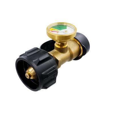 China Brass Propane Tank Gauge Level Indicator Leak Detector Gas Pressure Meter Glow in The Dark Universal Appliances Qcc1/Type1 Connection for sale