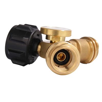 China Propane Tank Propane Y-Splitter Tee Solid Brass with 1-Male QCC and 2-Female QCC for BBQ Grill, Heater, Propane appliances for sale