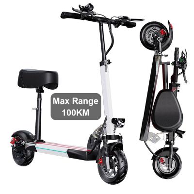 China CE ROHS 48V 100KM unisex foldable electrico scooter adultsos electric scooter adult with seat for sale