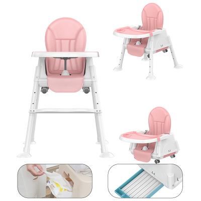 China Modern Cheap Baby Umpire Chair With Drawer Storage Box Seat And China Factory PU Leather High Quality 3IN1 Baby Chair For Dining for sale