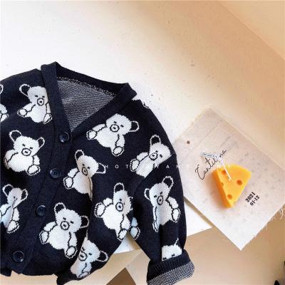 China 2021 autumn new boys and girls cartoon breathable children's sweater calves knitted cardigan baby sweater for sale